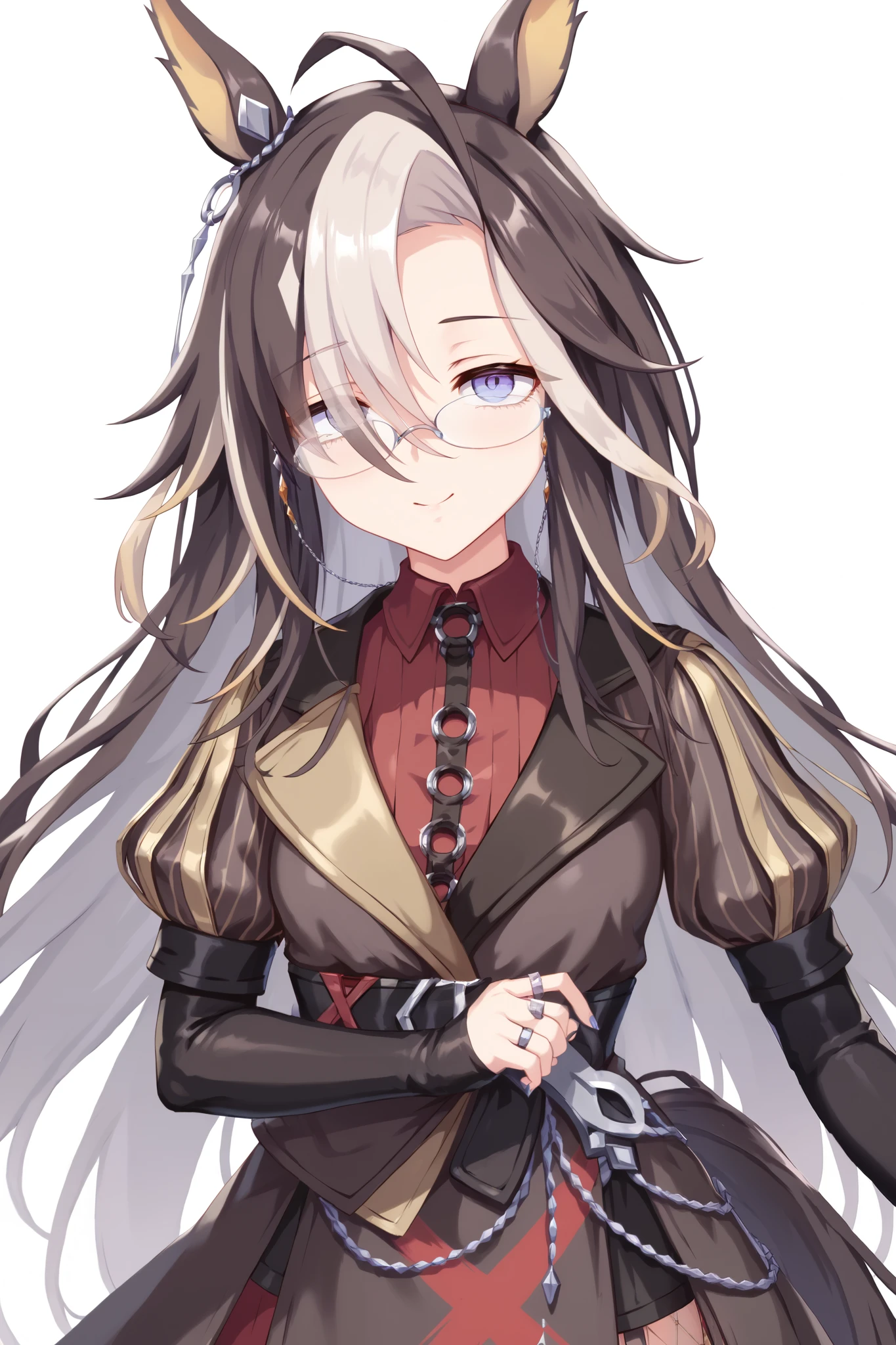 NSFW,masterpiece, top quality, high definition , very detailed,Dream Journey,Dream Journey\(Horse Girl\),Glasses, hollow eyes