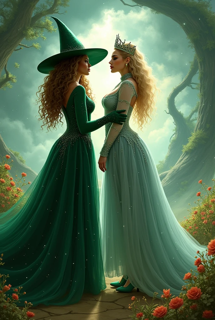 (Masterpiece, Best Quality), 8k Wallpaper, highly detailed, poster, The Wizard of Oz, The Wicked Witch, sexy, erotic, green skin, flying broomstick, shapes, lines, abstract, propaganda, fantasy film, bauhaus, movie poster, vintage, low-angle shot,