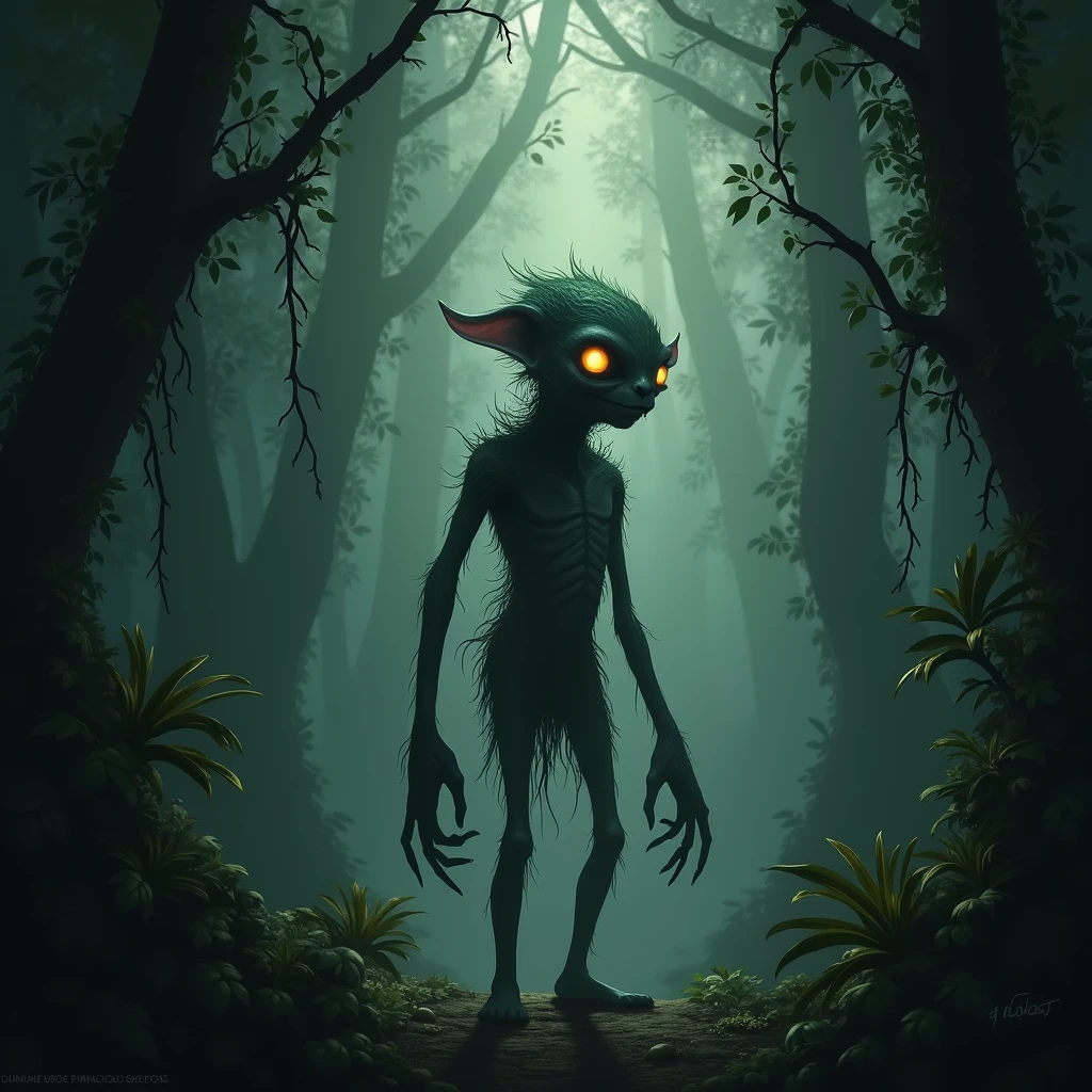"creepy little fairy" "very skinny, naked, blue skin, blonde hair, blood red eyes"