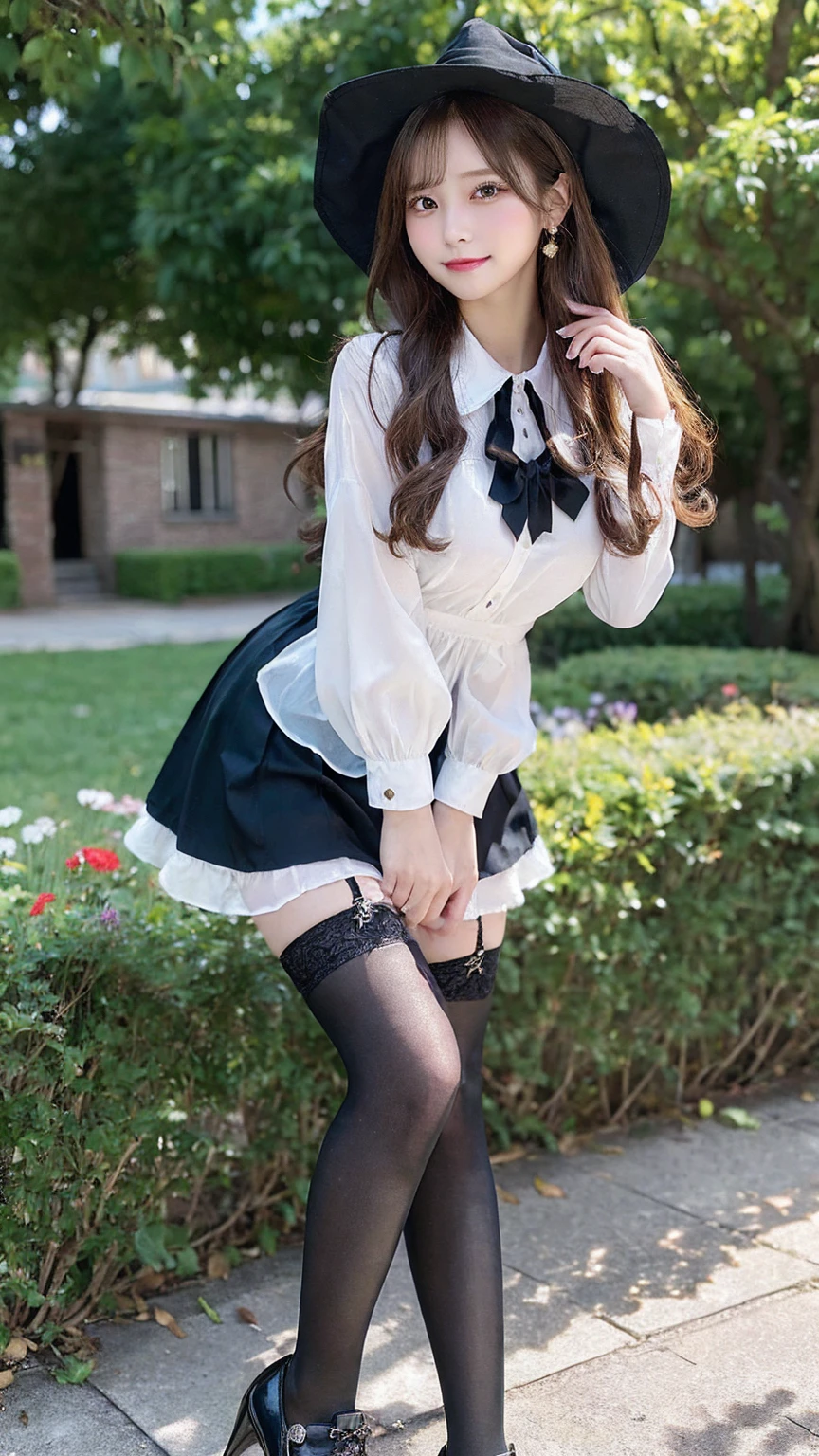 ​masterpiece、top-quality、hight resolution、extremely detailed photo、profetional lighting、
Alafi in white dress and black shoes poses for photo、a sexy maid in a magical forest、Catboy Cosplay Maid Dresses、Lori in a dress、gorgeous maid、maid clothes、maid dress、a maid in a magical forest、Maid in uniform、Anime girl in maid clothes、(a miniskirt:1.5)、White stockings、(garterbelts:1.5)、Garter belt and white stockings are connected、elongated legs、Absolute Area、soft expression、Looking at the camera、