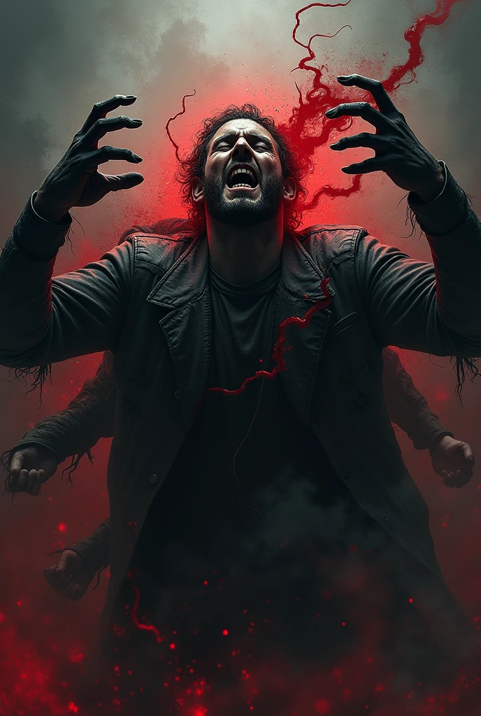 photo of a lean bearded man celebrating, cinematic, epic, gloomy, contrast, photo realistic, cinematic shot, blue ray grab, colour graded, red camera, hyper detailed, photo realistic, professional lighting, smoky, bright, moody, 35mm, chaos,