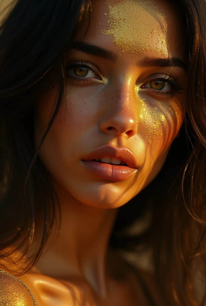 A close up of a beautiful ultra hot European woman ((lying on a bed)) in a yellow ((silk robe)). she is a playmate.men's magazine template. half naked.2 female models, Brown hair. green eyes.beautiful photo of sexy woman, with yellow cloths, chica sexy, Open V chest clothing, yellow coat, Mixed Race European Japanese Asian Model, sexy :8, lovely woman. BREAK Perfect Anatomy.
perfect hair.
perfect chest.
perfect body.
perfect hands.
perfect face.
Perfect eyes.
necessary.
anatomically correct.
BREAK Sony A9 II and an 85mm f/1.Lente 8GM.
morning sunlight.