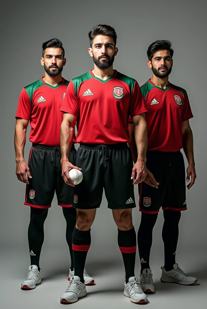 A Palestine flag full background and a handsome hot sexy three fully naked guys are standing after that background wearing only red underwear hot and nice hairstyle realistic