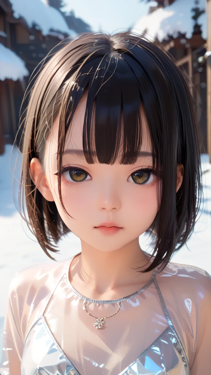 score_9,score_8_up,score_7_up,rating_safe,1girl,solo,loli,(Asian:0.8),(small face:1.3),Expressionless,large eyes,(Look At Viewer:1.3),bob cut,bangs,(Transparent tops:1.5),Groin,navel,Snow Scene,indoor,Simple Background,pov,upper body