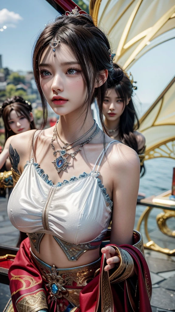 ,((Wearing a torn sheer costume of a superheroine)),(, No bra)), Wet crotch, Wet thighs, Beautiful girl with accentuated slender abs: 1.4, (((nipple tips protruding, areola is protruding, The shape of the pubic region is clearly visible)), sixpack abs: 1.4, Bust Botox, Photo, Sharpness, Unique 850 4, Koda850 k portrait camera, F1.6 shots, Ultra-realistic textures, Spectacular light textures, Cinestil 800 Fashion Mechanics, (futuristic sci-fi battle fashion: 1.1), (tied perfectly by chain), Restraint, Slaves, collars, ((wide prison with sunlight)), Dark fantasy, Realistic material details, extreme hight detail, Ultra-realistic materials ((Torn costume))), Wet, Cloudy, (Chained)), ((big emphasized by chains)), ((chains digging into crotch)), ( (Collar)), (, No bra), shredded costumes, broken golden shields and battle spears,, White combat gloves, Combat shoulder armor, Blood splattered on the face, Blood splattered, Realistic, (Bruises, Dirty, ripped clothing, skimpy clothing, Blood: 1.3), Torn Cape, Torn pantyhose, Long legs, ((iron pipe in the crotch)), Metallic shackles and fetters, ((chains hung from heaven)), Wet crotch is clearly visible, Swarovski's sword and the anatomy beneath his feet, (futuristic sci-fi battle fashion, Torn mesh stockings),