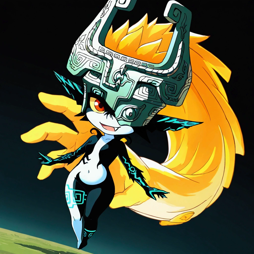 ,(1couple\(midna and wolf\):1.4),1girl\(midna\(legend of zelda\), colored sclera, multicolored skin, two-tone skin, helmet, very long hair, prehensile hair, full body, fang,small breast,chibi,cute,\),1wolf\(wolflink\(legend of zelda\),(big:1.4),black,sharp fang\),(dynamic angle:1.4),(dinamic pose:1.4),motion blur,(beautiful landscape),(at night). BREAK .quality\(8k,wallpaper of extremely detailed CG unit, high resolution, top-quality, top-quality real texture skin, hyper realistic, increase the resolution, RAW photos, best quality, highly detailed, the wallpaper, golden ratio, high saturation realism, vibrant colors, dramatic lighting, persuasive storytelling, atmospheric scenery, captivating visuals, intricate details, strong emotions, dreamlike world\)