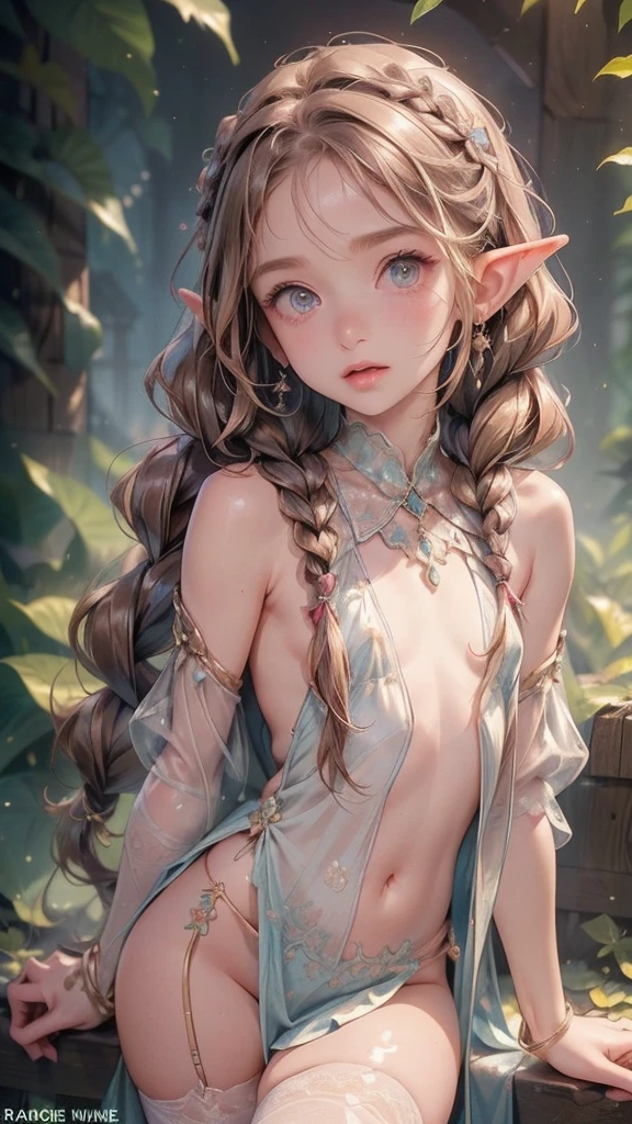 ((best quality)), ((masterpiece)), (detailed), 1 Girl, Off-shoulder, small tribal,(((small ,small))),(Round Face),(small chest),(Big forehead:1.2),(Beautiful big eyes:1.3),extremely detailed cute anime face, (((flat chest))),((((long double braids,tight braids,Long braids,Braided Hair,Long scissors,Colored undercoat)))),Complex eyes,beautiful detailed eyes,Symmetrical eyes,((((Glowing skin:1.5,Bright skin: 1.5,Glowing skin,very Glowing skin,Shiny body,Reflective Skin)))),(((detailed face))),beautiful detailed lips,(National Foundation)), ((Loincloth dress)),(Loincloth clothing,style),(Clothes made from leaves and flowers),((Wet clothes,)), Dynamic poses,Looking at the audience, (((Awkward))),(Frightened expression),high resolution,(best quality),(ultra detailed,extremely detailed),Perfect face details, ((masterpiece:1.4, best quality))+, (ultra detailed)+, Long twin tails, (White stockings), Cute girl,Blue clothes, (flat chest:1.3), 1 Fairy, Off-shoulder, fairy tale, Fairy, Elf girl with wings, Fairy Girl, Different types of insect wings, small breasts (flat chest:1.3), National Foundation，Tentacle-like vines, covered in Tentacles, Bound by Tentacles缠绕, Tentacles around the body, Many Tentacles, Bound by Tentacles捕获, Bound by Tentacles, Bound by Tentacles困住, Fine details，Tentacles，Bound by Tentacles, Tentacles Wandering, Slobber，cry，Frightened expression, panic, Fighting for survival, helpless, Detailed body，Complete limbs，National Foundation, Pulled into a flower, Wildlife, jungle, Horrible floral environment, Terrible nature, Predatory flora, Fairy Catcher, Fairy Catcher, Fairy Catcher plant, Tentacle-like vines, Fairy Catcher-plant, Fairy Catcher flower, Tentacle-like vines, Fairy Catcher-flower inspired by carnivorous plants; A plant occupies an evolutionary niche comparable to