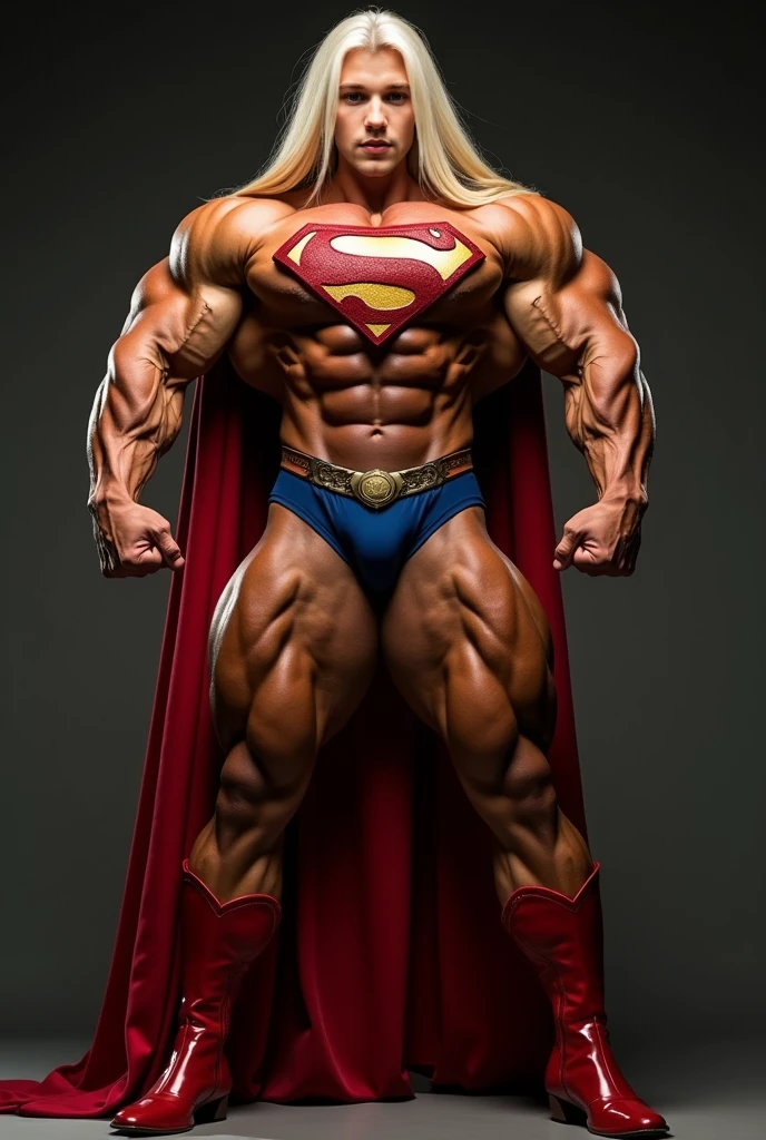 Superman underwear, chest muscles and abs, whole body without clothes