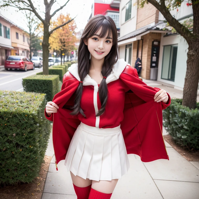 megumin, umber hair, long sideburns, red eyes, red shirt, long sleeve, witch hat, black capelet, fingerless gloves, 1 boy, penis, footjob evil grin playground low angle