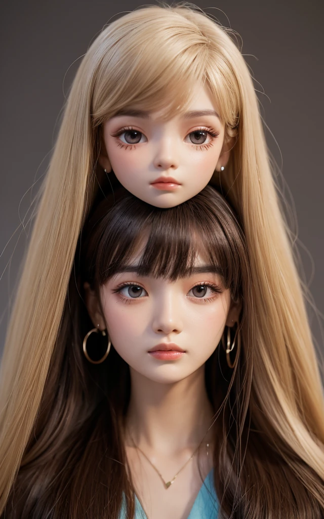 masterpiece, best quality, realistic, girl children hair BLONDE, long hair, SILVER JACKET, broad shoulders, small head, upper body, (white background: 1.3), mouth closed.