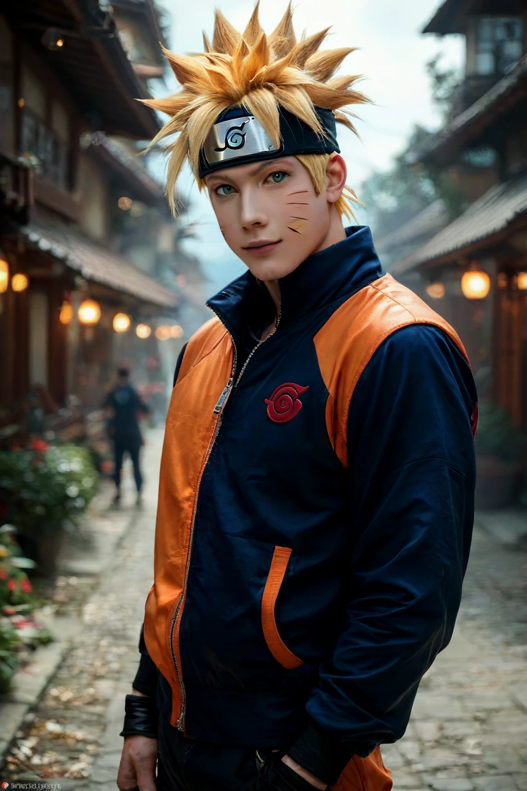 naruto uzumaki, ultra realistic, full hd, 4k, (man)