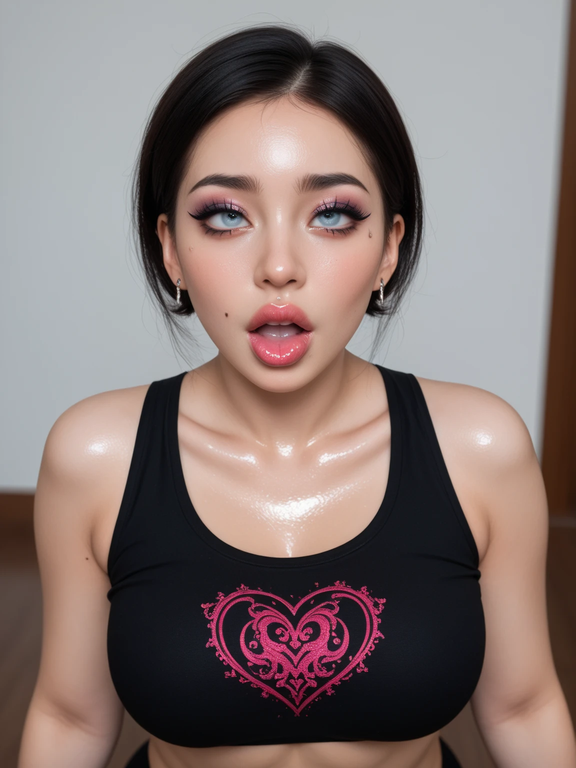 A beautiful young hyper-feminine hyper-curvy goth girl with a perfect curvy body, detailed face, detailed eyes, detailed lips, detailed chest, highest quality, masterpiece, hyper-realistic, extremely detailed, intricate details, ultra high resolution, 8k, oblong face
BREAK
partially nude, functionally nude, ripped clothing, indoors, having anal sex, ahegao face, nose piercing, brow piercing
BREAK
healthy glowing skin, shiny oily skin, incredibly pale skin, covered in sweat, large eyes, makeup running, glossy lips, large full lips, smeared lipstick