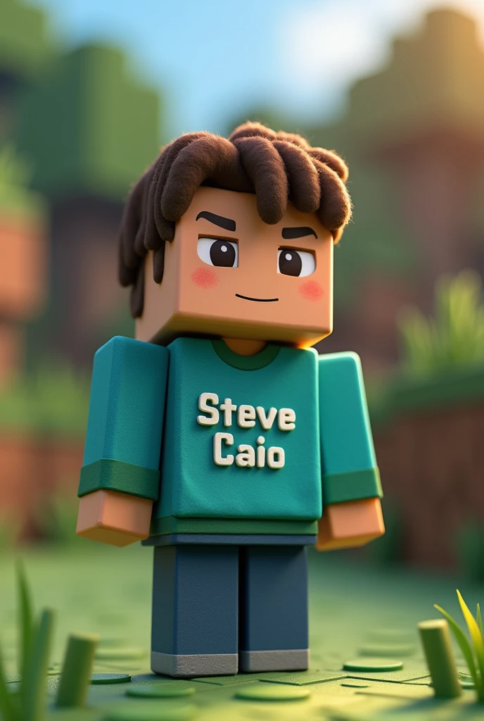 Pedro Minecraft Minecraft Pedro doll with blue and green sweatshirt with the name Steve ...