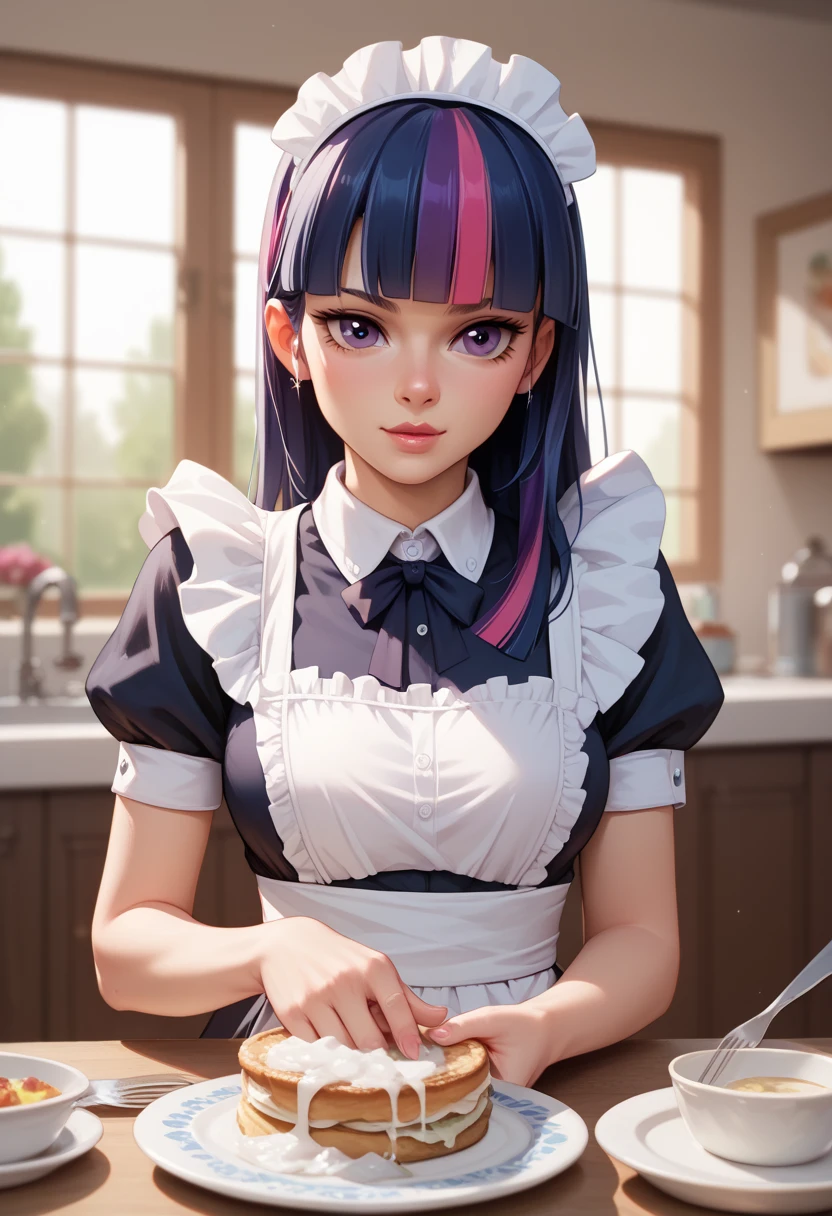 I wash dishes in a maid's outfit Twilight sparkle 