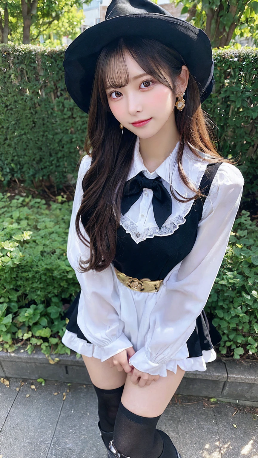 (ultra-detailliert), Cute princess dresses in black color,(frilly dress),(shortsleeves),Blue eyes,The upper part of the body、a closeup、faces、(A smile:1.5),(facing front:1.2), 20yr old, teens girl,no tail,(no tail),2D, masterpiece, top-quality, animesque, A detailed eye, A detailed face, girl with, Only 1 person,Brown Hair Medium Hair, (Brown hair), Ear Hair, small tits, Single braid, (Single braid), (Side braid), Pink ribbon, Ribbon around the neck, (White sleeves), Background bokeh
