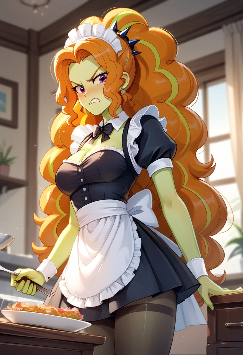 Eqg I wash dishes in a maid's outfit  tights  adagio angry 