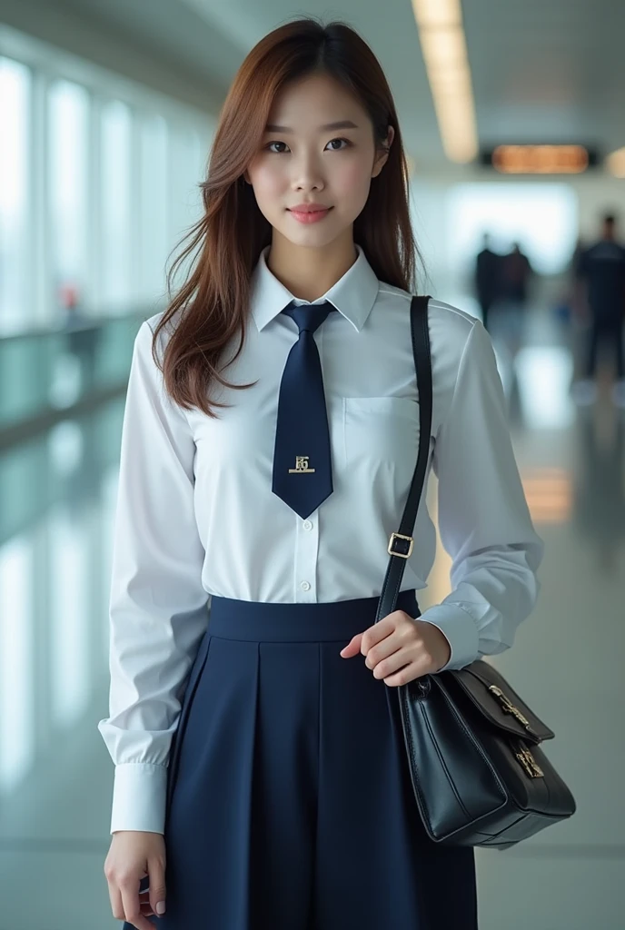 1 female、(super beautiful)、(beautiful face:1.5)、(Please sit down:1.4)、(Taken from above the knees)、(detailed face:1.5)、(detailed eye:1.2)、(lip details:1.2)、(detailed nose:1.2)、(Use both hands to lift up your skirt、expose panties.:1.8)、(high school uniform:1.5)、(checked mini skirt:1.3)、(White thin tiny string panties:1.5)、(compensate:1.1)、(hair naked)、(Inside the train)、(At SFW:1.6)、(morning:1.4) 、photo quality、surreal、Real face like a photo、realistic body、Fine skin texture、super high quality、standing pose