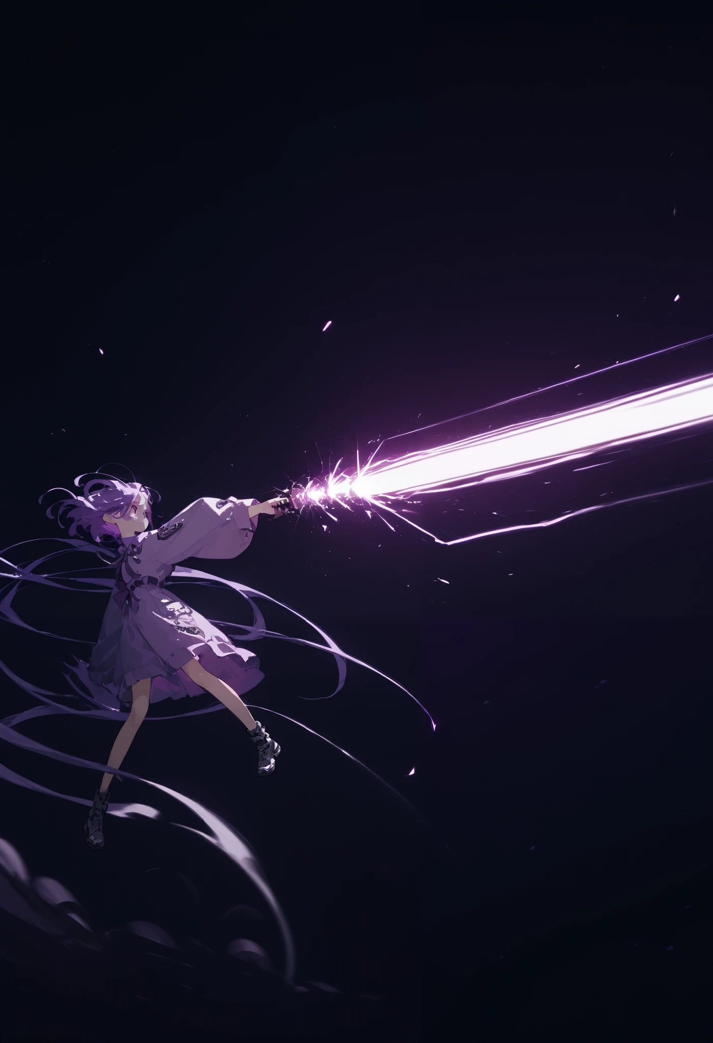 beam, purple light ,Laser,beamエフェクト， dark background 