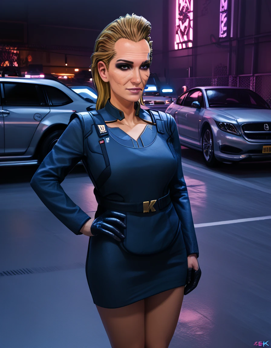 NSFW renders of Meredith Stout. black short dress and skirt with body armor. black clothes, militech logo,  , shapely legs,, , ,  , ., anime, female , , ,,Meredith Stout,,, thighs,, , , (pixel sketcher:1.4),, masterpiece,   ,pale skin, detailed Bonifasko lighting, [crepuscular ray], best details, blonde hair,, real life,, , depth of field, detailed background], inside a military vehicle in a neon city at night scary, fog,female focus, wet, ,,, pubic hair, , dark lighting, , solo, dirty textures, glowsticks flashing, . , female focus,,  1girl, , .,female, (Meredith Stout cyberpunk 2077 ), (Meredith Stout:1.2), seductive gaze, femme, , ,,medium breasts, ,breast sag , clear details, (, realistic textures,gloves, , 1girl, one girl, 1girl,high jiggle, , delicious shading, life-like rendering, 
