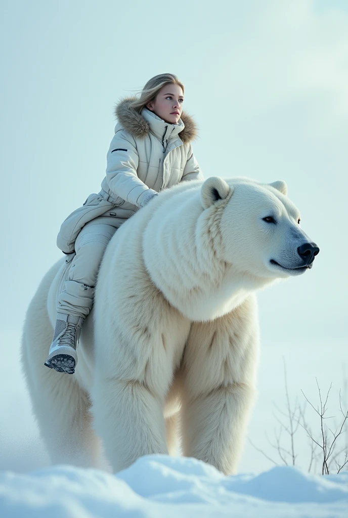 highest quality, Realistic, High resolution, 8k RAW Photos,alone, One girl, 30 years old、forest、smile、Has an axe、Riding a bear、Red leotard、barefoot