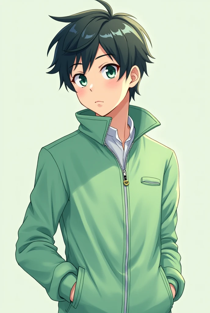 <lora:Takeshi Nakamura:0.8> (1boy:1.3), absurdres, ultra detailed, masterpiece, best quality, aesthetic, detailed,, ultra detailed, masterpiece, best quality, solo, smile, 1boy, green eyes, short hair, black hair, bangs, hair between eyes, messy hair, (goggles on head:1.2),, headband, white coat, hooded coat, hood down, open coat, turtleneck, capri pants, pants, black knee boots,