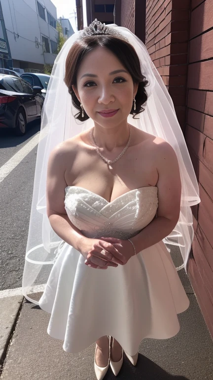 background removal, gravure, facing the front, Wearing a tiara, from the chest up, masterpiece, highest quality, super detailed, realistic, super dense skin, perfect anatomy, (1 Japanese mature woman), (alone), 100 years old, big breasts, mature politician, Glamour, Sexy, pure white skin, looking at the viewer,