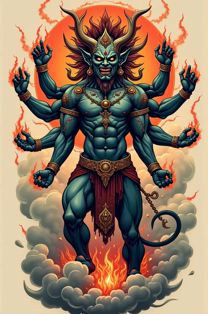 devil drawing tradi style tattoo full body 