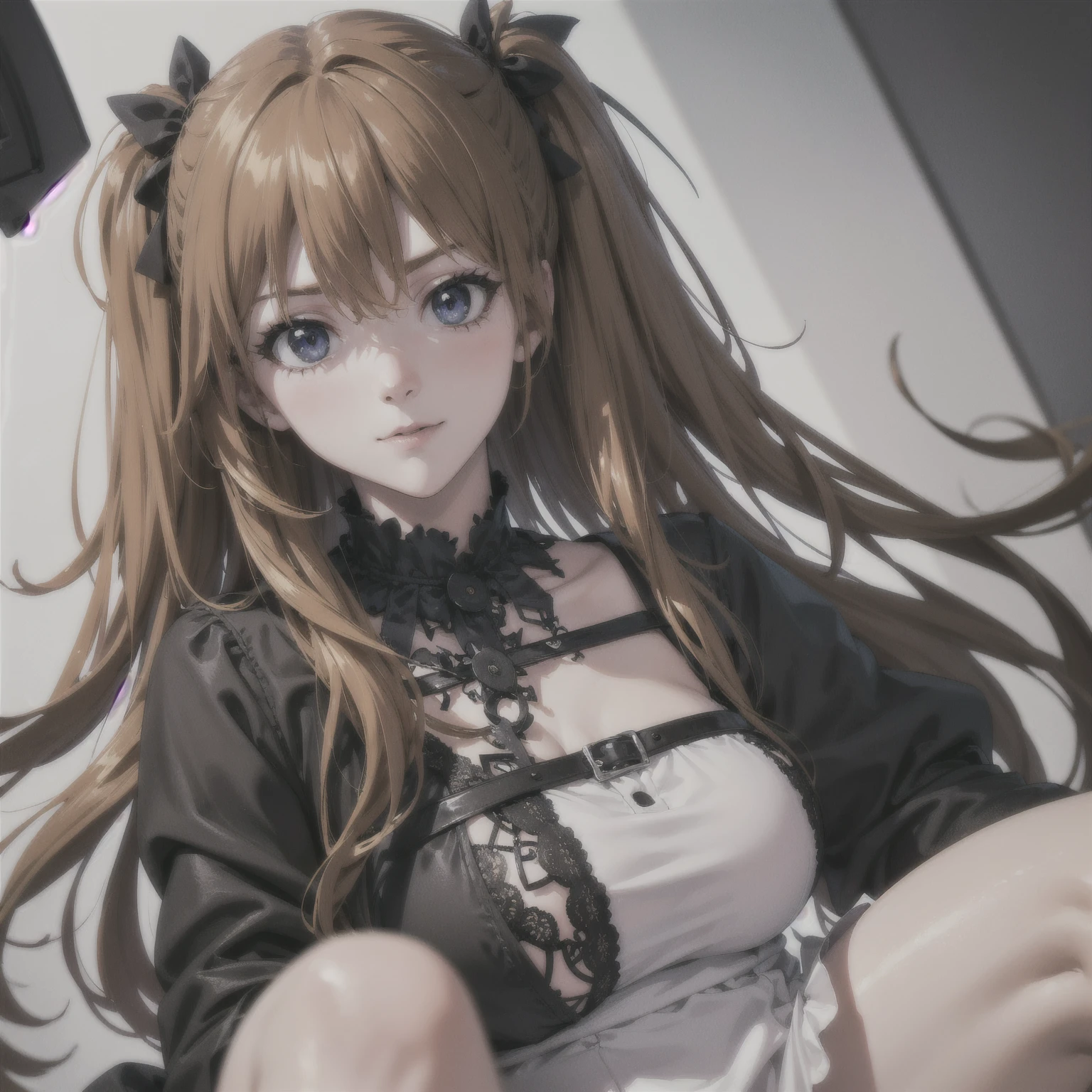 ( top quality,masterpiece:1.2),(Anime Style, comical noir style :1.1), one girl , Cute Style ,Adorable, very detailed eyes, face with extra detail, very fine hair,8k,resolution, Gothic Dresses , gothic punk 