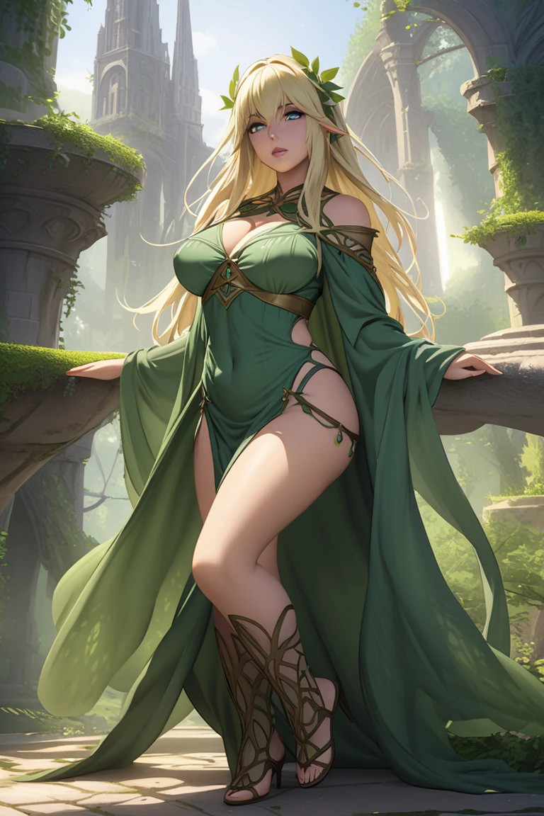 (Extreme Detail CG Unity 8K Wallpapers,tmasterpiece,Highest image quality),(masterpiece, high resolution, photo-realistic:1.4), (captivating forest elf with a voluptuous and statuesque figure:1.3), (wearing a short and snug outfit as she walks towards the river:1.2), (blonde hair cascading in waves:1.2), (rosy cheeks blushing with a hint of shyness:1.2), (surrounded by the lush beauty of the forest:1.2), (sunlight filtering through the trees:1.1), (glistening river reflecting the scenery:1.1), (gentle rustling of leaves in the background:1.1), (Canon EOS R5 mirrorless camera:1.2), (paired with a Canon RF 24-70mm f/2.8L IS USM lens:1.2), (capturing the realism of the moment:1.2), (celebrating the magical allure of a forest encounter:1.2), (a captivating photo bringing fantasy to life:1.1), Cinematic, Hyper-detailed, insane details, Beautifully color graded, Unreal Engine, DOF, Super-Resolution, Megapixel, Cinematic Lightning, Anti-Aliasing, FKAA, TXAA, RTX, SSAO, Post Processing, Post Production, Tone Mapping, CGI, VFX, SFX, Insanely detailed and intricate, Hyper maximalist, Hyper realistic, Volumetric, Photorealistic, ultra photoreal, ultra-detailed, intricate details, 8K, Super detailed, Full color, Volumetric lightning, HDR, Realistic, Unreal Engine, 16K, Sharp focus, Octane render --v testp
,by Frank Frazetta,by Julie Bell,by Olivia De Berardinis,by Luis Royo,by boris vallejo,