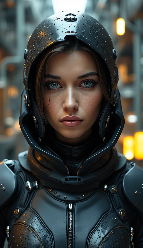 a closeup of a woman in a futuristic suit with science fiction, tipo germen 4 k, lindosexyrobutts, hermosa obra de arte digital, extremely detailed tipo germen, tipo germen. Alto detalle, Jennifer Lawrence film, wojtek fus, amazing wallpaper, tipo germen detailed, tipo germen style, graphic artist tipo germen