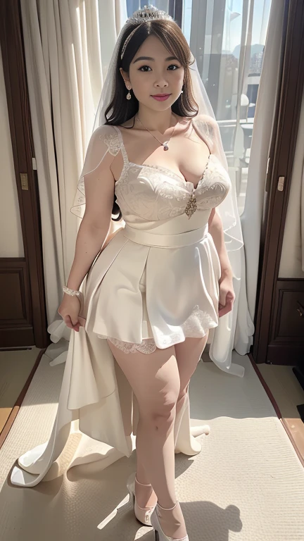araffed woman in a wedding dress and stockings posing for a picture, angelawhite, 4k post, 4 k post, dressed in a beautiful white, dressed in white intricate lace, voluptuous and arousing, thicc, white lace, sakimichan, sexy :8, dressed in white robes, bbwchan, dressed in white