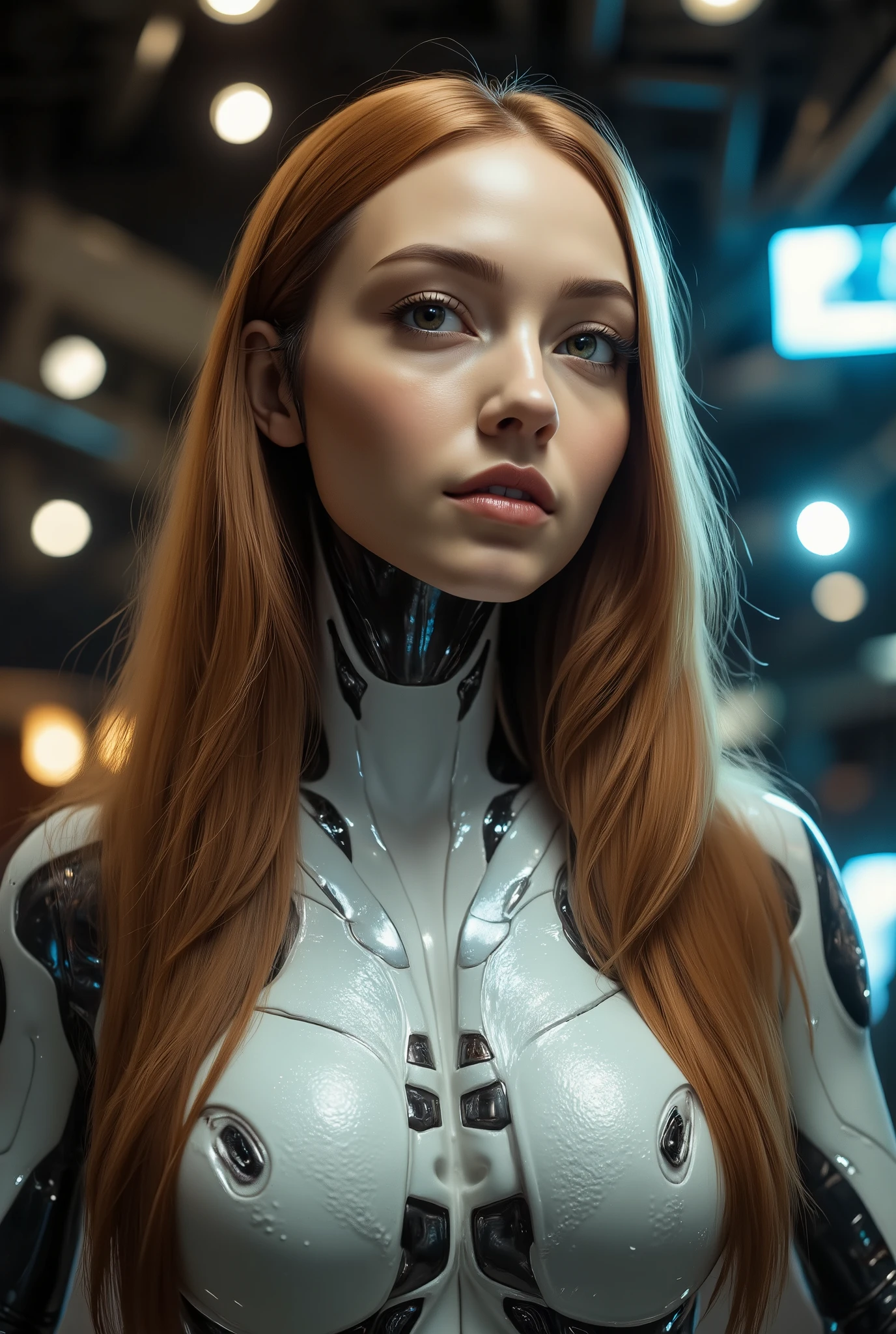 score_9, score_8_up, score_7_up, score_6_up, score_5_up, score_4_up, (best quality,4K,8k,highres,masterpiece:1.2), (super realistic photo:1.6), A photorealistic portrait of an AI entity with human-like form, smooth natural skin, long flowing hair, sharp eyes, slim upturned nose, well-defined lips, hourglass figure, wearing typical attire and makeup, extremely detailed, vibrant, amazing, smooth, cinematic, 4K, backlit, deep depth of field