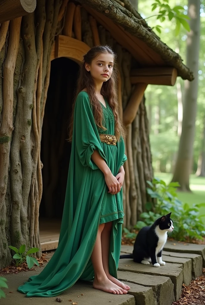 Girl/ 5 years old/ medieval/ dark hair/ princesses/ middle of the forest/ --auto --s2