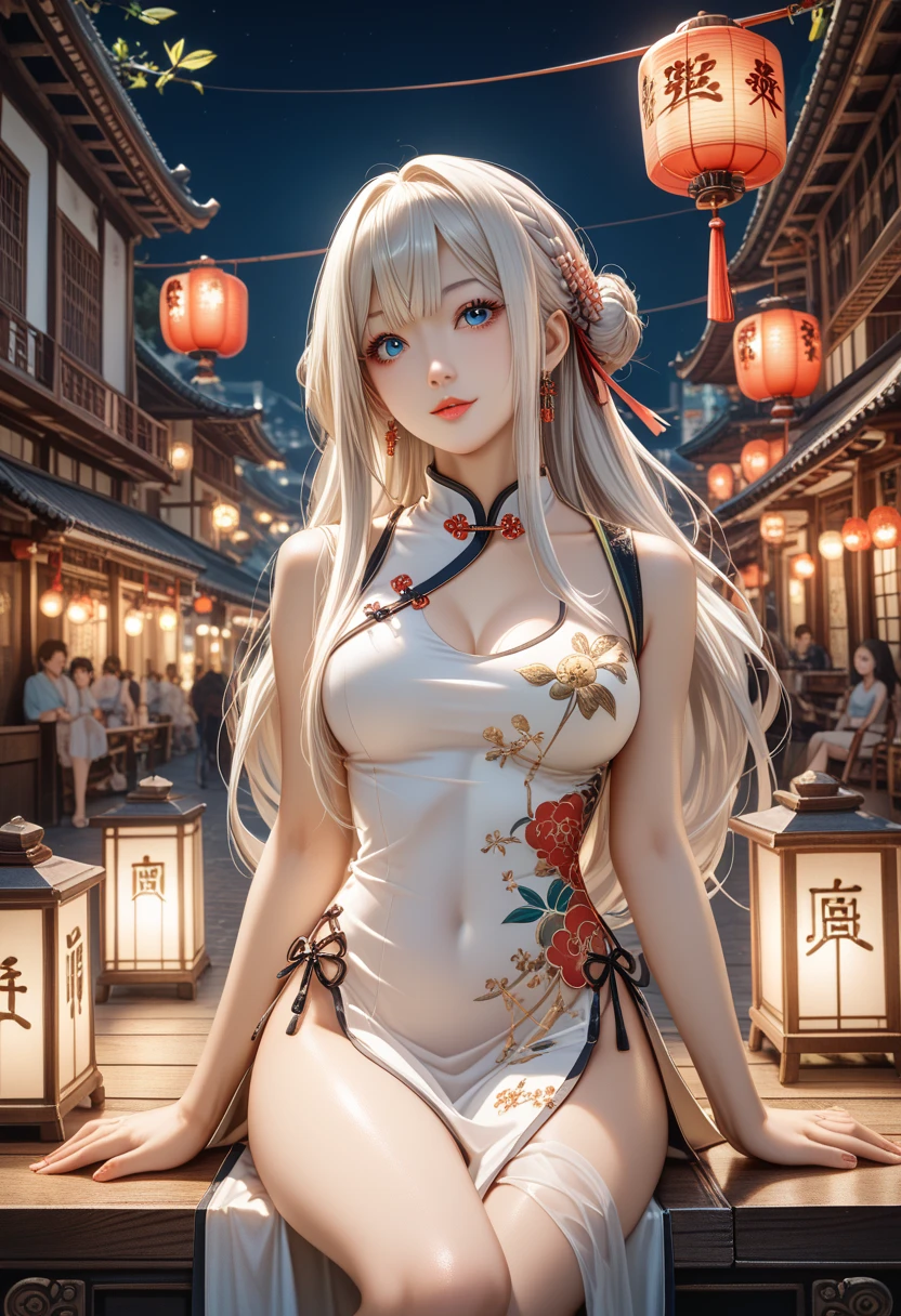 (NSFW:-0.9, nipple:-0.9, Acutance:0.85, White and Red, Mystic sight, ((many Dazzling flush lights with lens flares) and lens Ghost), Luminous Particles, many colorful Lights ) . best quality, (masterpiece:1.3, realistic, photorealistic, ((analog photo:1.37)), ultra detailed:1.3) . (Amazing KAWAII Idols Walking on stage), ((Extremely detailed (KAWAII face variations))) with joyful expressions, { oiled ivory skin | Overflowing Biomechanical HUGE and HEAVY boob | pretty hips | (Exquisitely White dress with back cutouts) | Full of flowers covering girl's body | long hair:-0.6 }, (Visible naked backs with Overflowing sideboob), (Red highheels, Walking on stage, large crowd:1.4) . (((Ass focus, butt crack))), Whole Body proportions and all limbs are anatomically accurate .