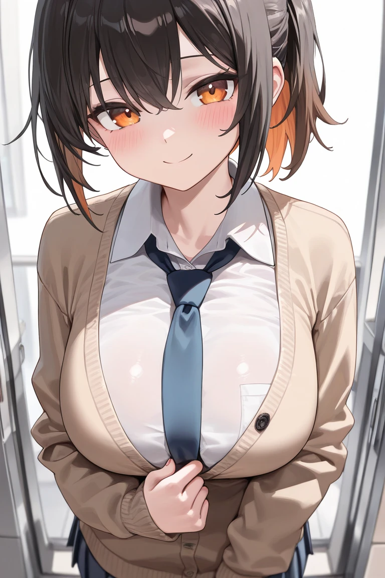 1girl, (isshiki iroha, yahari ore no seishun lovecome wa machigatteiru, brown hair, brown eyes), (reverse bunnysuit, reverse outfit, shiny rabbit ears headband, detached collar, bowtie, pink pasties, topless, tight sleeves, (black) puffy long sleeves: 1.2), thigh, perfect face, perfect anatomy, light rays, photo background, extremely delicate body, smooth skin, feminine expression, (cristal clear eyes, beautiful face), (anime style:0.8), (highres), (artist m-da s-tarou:0.2), (best quality)