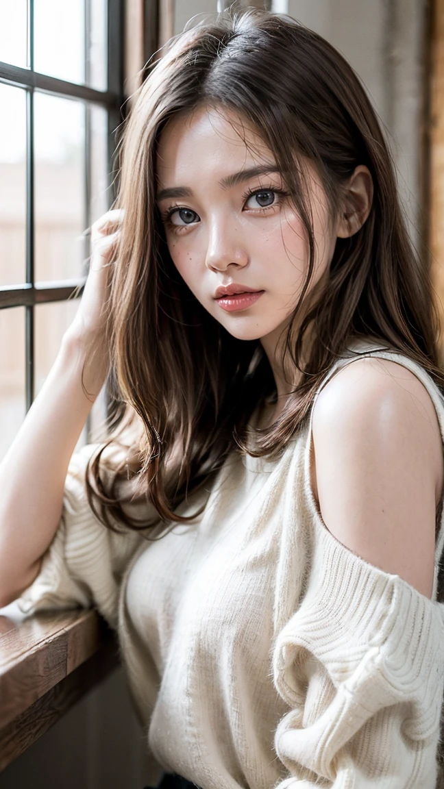 knit sweater White