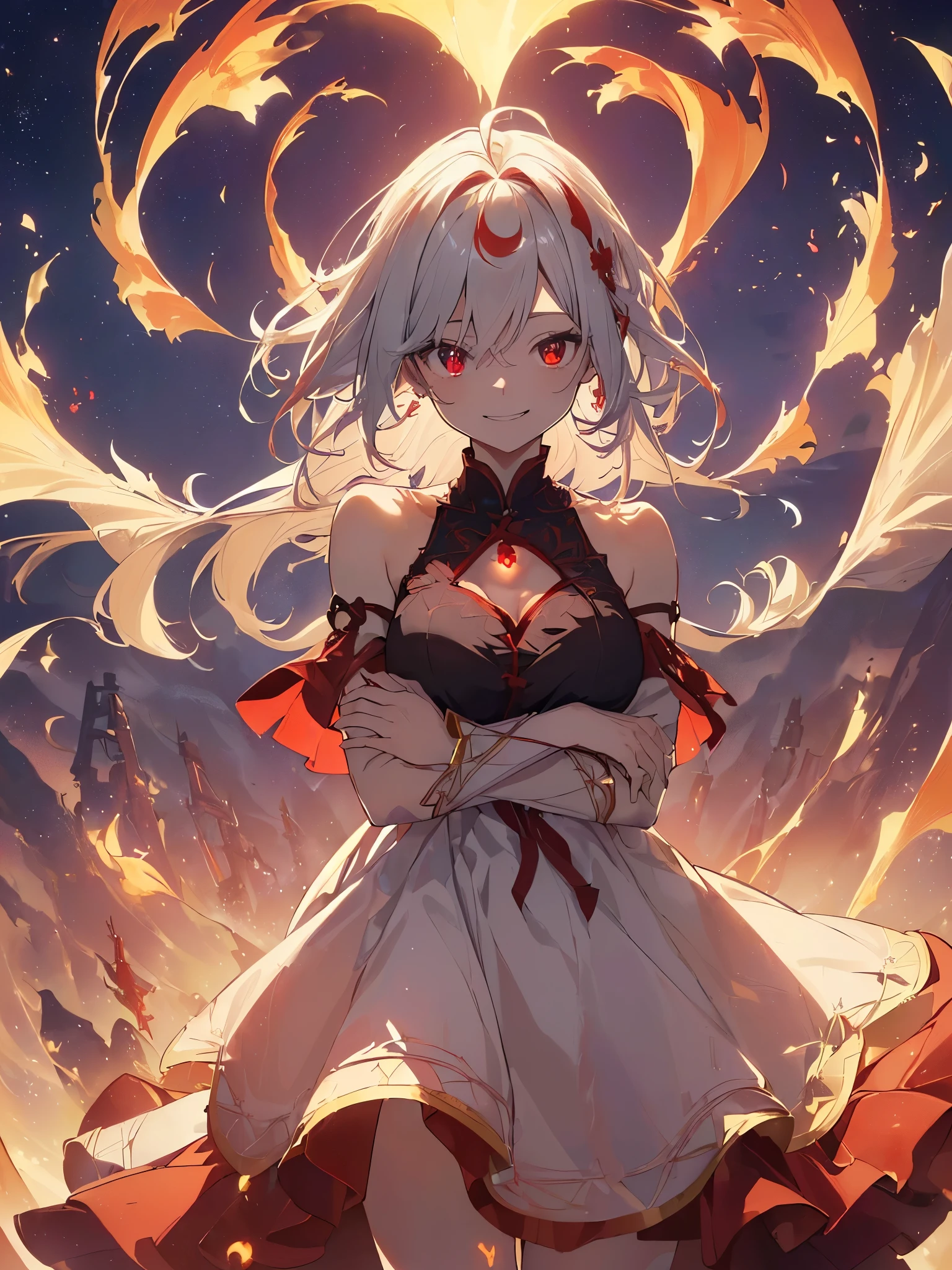 BREAK Perfect Anatomy、(High resolution:1.2)、Incredible illustrations、(Cute illustrations:1.2)、(nsfw) (Beautiful background(erupting volcano, flowing lava)) creature and personification(dragon girl)
