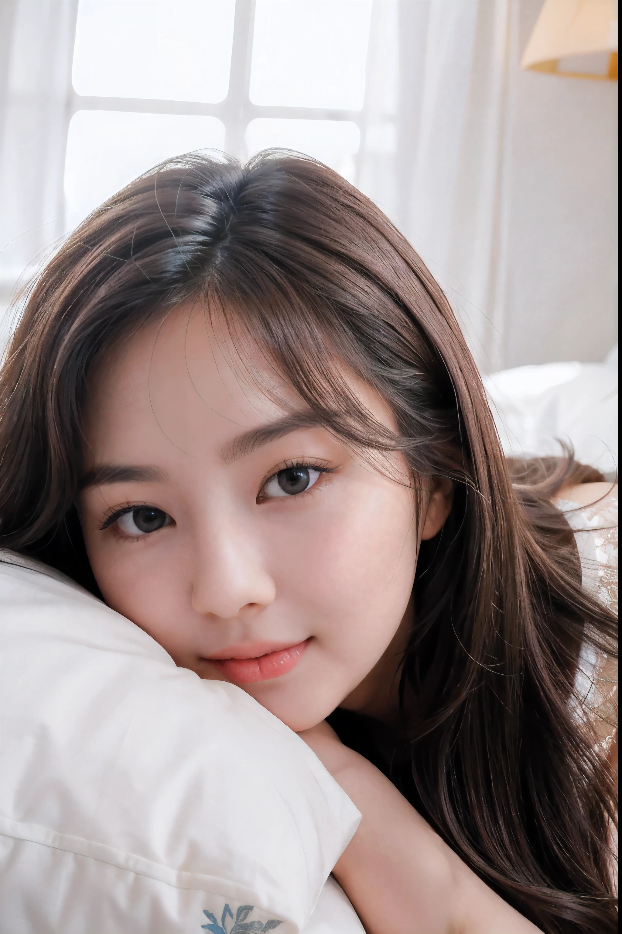 1 Girl, Beautiful, Baby Face, 20 Years Old, White Skin, the most beautiful korean girl, naked , Skinny,attractive , seductive, , , super huge breasts, Grey Hair, , , ((adorable:1.1)), ((masterpiece:1.1)), Sleepy Cute Face, dark brown hair,dark brown straight long hair style, grey eyes, attractive, seductive, dynamic angle, soft laughter, (underboob pajamas),  (8k, RAW photo, best quality, masterpiece: 1.2), (realistic, realistic: 1.37),  ,(((masterpiece))),(best quality),solo, extremely detailed, detailed face,(full body:1.2), wearing sexy dress, SkinPerfection_NegV15