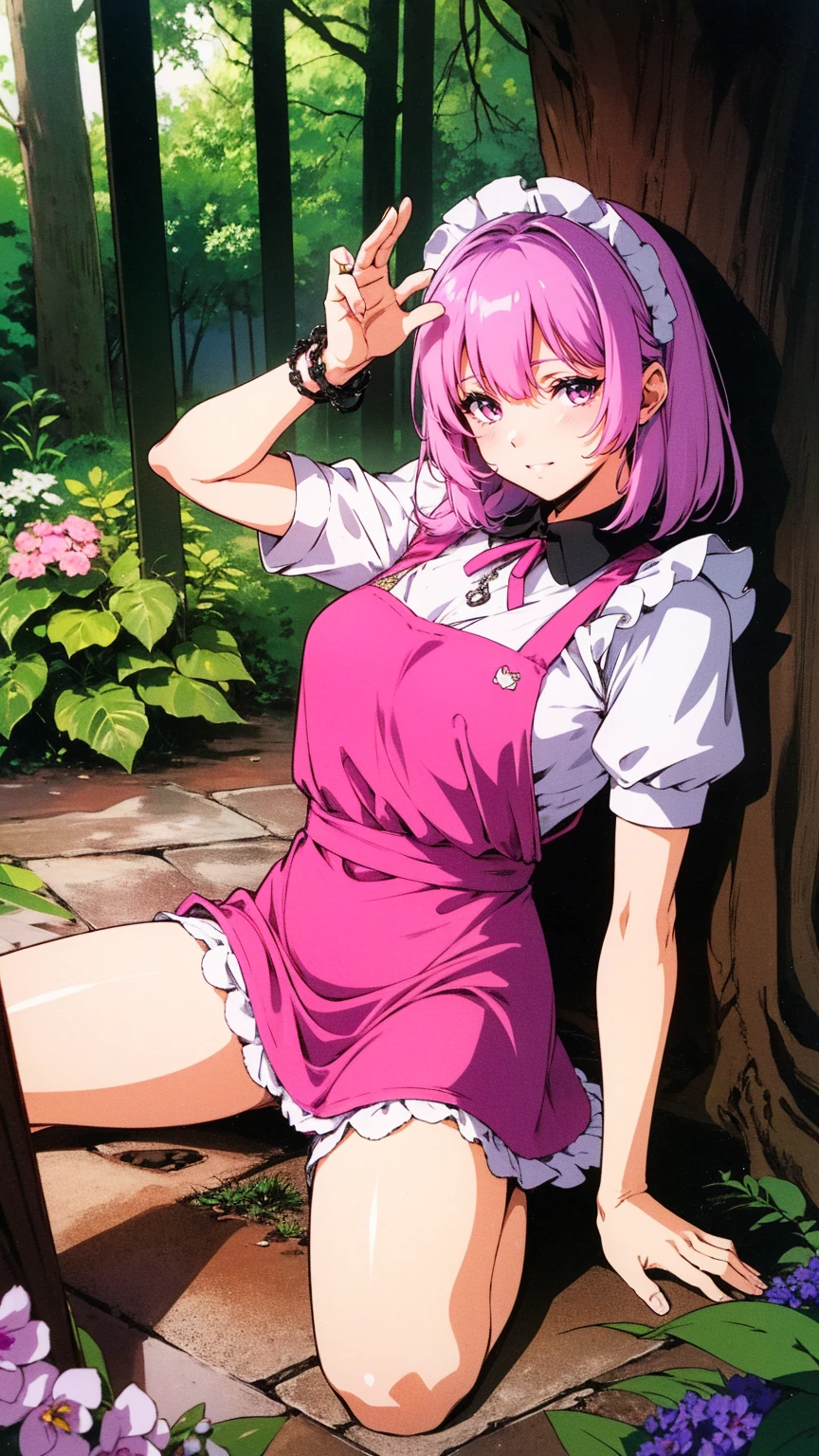 (Masterpiece, Best Quality), (NSFW: 1.5),Pretty Girl, (Heterochromia, Light Blue Eyes and Light Green Eyes), Solo, Standing Figure, Happy, :d, Masterpiece, Best Quality, Absurdity, High Definition, Official Art, (Cute: 1.8), ((Chibi Character: 1.5)), (Pink Braid, Cute Hair Ribbon) NSFW, Nurse Uniform, Shy, Big, Show off, cleavage, white panties, sheer, blink, , underhair visible"