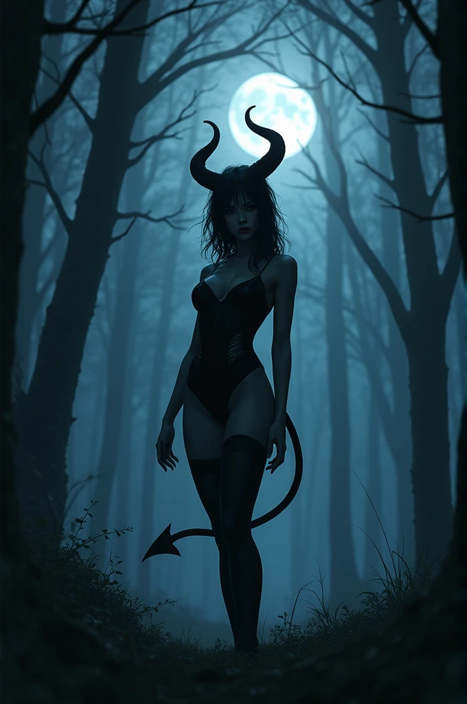 (Best Quality,hight resolution,Masterpiece, full body front view:1.2),Ultra-detailed,demon woman dressed in dominatrix leotard, fishnet leotard,sickly,standing on a dark background, fishnet bodysuit, dominatrix style, dominatrix demon woman, centered subject,gloomy ecstasy,fetish,dark fashion photography, creepy but sexy, gritty texture,devil horns,warped reality,melancholic expression on her face,mysterious aura,foggy atmosphere,foggy red background,red color palette,provocative pose,Strong emotions,Coming Out of the Depths of Despair,Piercing gaze,intense shadows,Plunged in Darkness,dark industrial aesthetic,ominous vibe,A supernatural sensation,Loss of Place in Time and Space,Eerie silence.asymmetrical bangs, freckles, blonde short hair, Bangs, freckles, gray eyes,