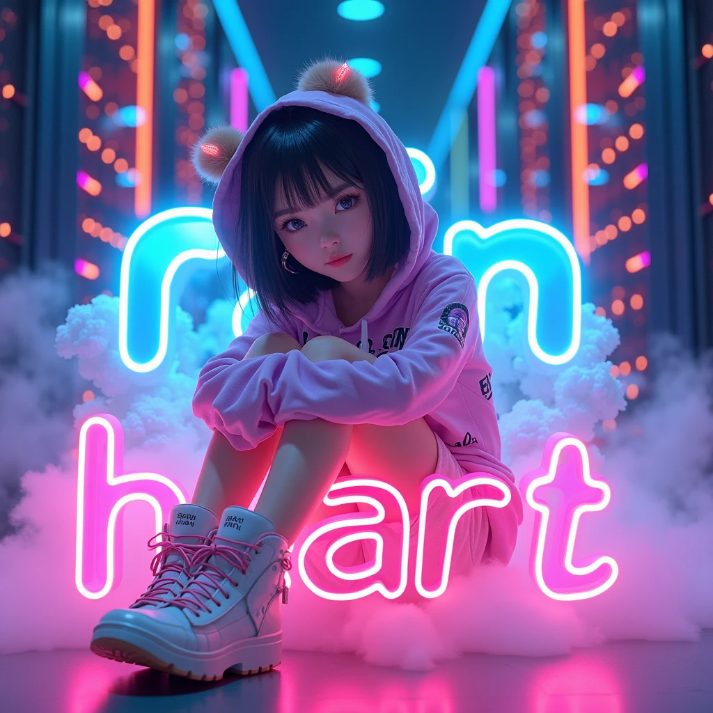 A HEART GIRL FACES THE REAL WORLD, NEON HEART

