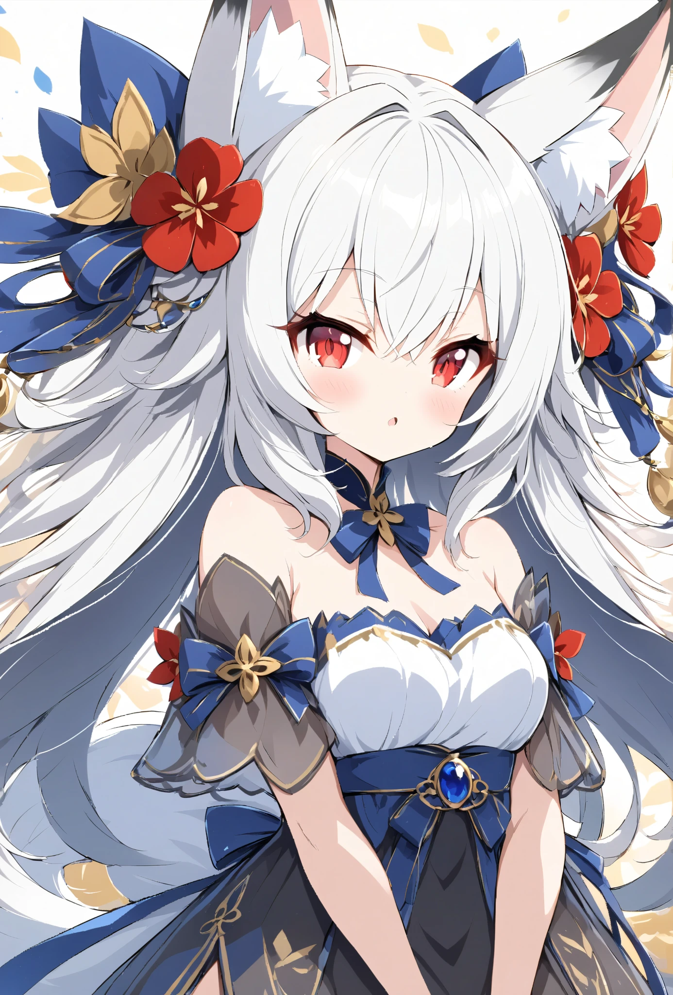 Rakifox,lapis lazuli、Works on the theme of Lapis Lazuli、White Hair、 red eyes、Very beautiful