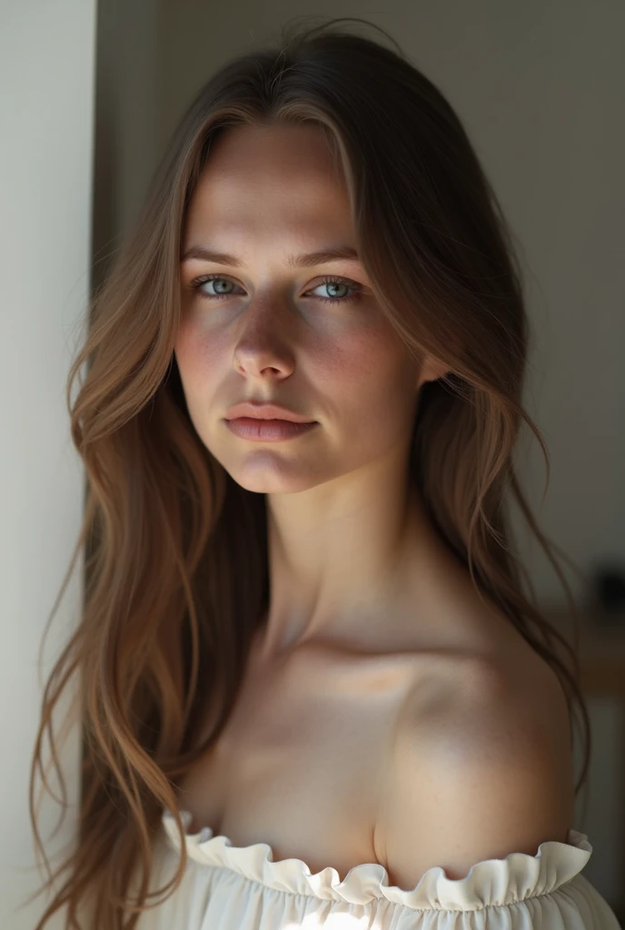 woman naked with maximum detail on her skin.