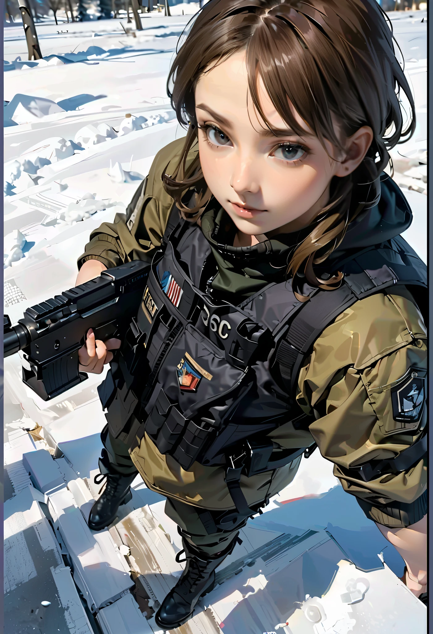 potrait,handsome,a sniper style,child,black hair --auto --s2