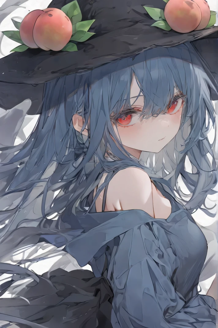  Top quality  ，  Best Quality ，  Official Art  ，cool, beautiful, And pick   ， Very Detailed （Fractional art 1 .2），most detailed，  a girl ，  expressionless faces  ， Dark blue long hair   ， wearing a wizard hat，  dark red eyes  ， Seductive Expression , Part Drawing Beyond Background Box,   Very Detailed  ,   high detail  ,  high detail ,  Very Detailed ,  Ultra HD,  Faint Color ，melancholy expression，winter 