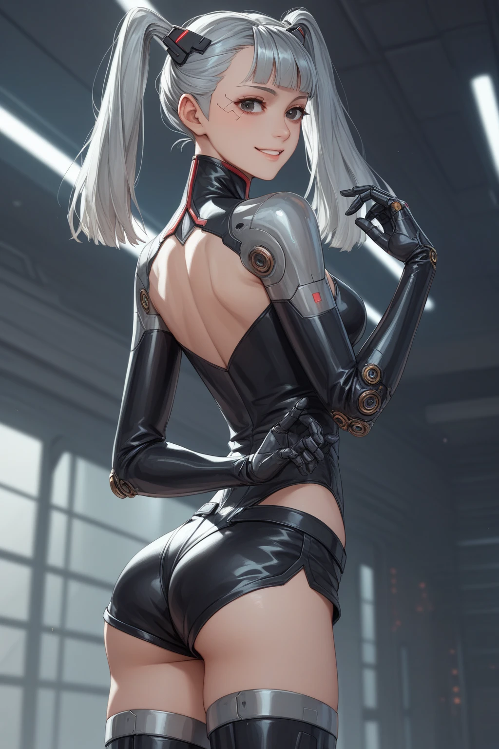 (quality)), ((masterpiece)), Recommended results、Puffy nipples、(see through:1.5)、straighten your back、abdominal muscles、huge bust、angle to floor:1.2、low camera angle、Hair loss on crotch,Hatsune Miku,cyberpunk,maid ((1 girl)), Attractive nipples),big breasts:1.4),Breast sagging,Colored inner hair,(((toy doll))),((pale nipples ),((silver armor dress,tesla coils)),White transparent metal leather,part:1.5,:1.5,Mechanical joint: 1.4,mechanical limbs))),shiny skin:1.5,bright skin: 1.5,shiny skin,very shiny skin,shining body,white plastic glitter skin, shiny skin,glowing skin,wet legs))),(lower abdomen,Yao Liu,wide hips,detailed body,(Detailed face)),maidennurse,only_Shoulder,Delicate metal decoration,sleeveless,mini skirt,boots,high resolution, sharp focus,(super detailed, Very detailed), (realistic artwork:1.37),(Very detailed CG unity 8k wallpaper,(((bright colors))),complicated,(complicated background),(masterpiece),(最好的quality),Perfect face,Perfect facial details,SuperSaiyan,cheongsam