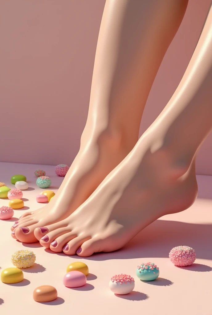 sexy, small soles of foot. Milk in soles, Soles to the camera, Stepping on small Strawberries
