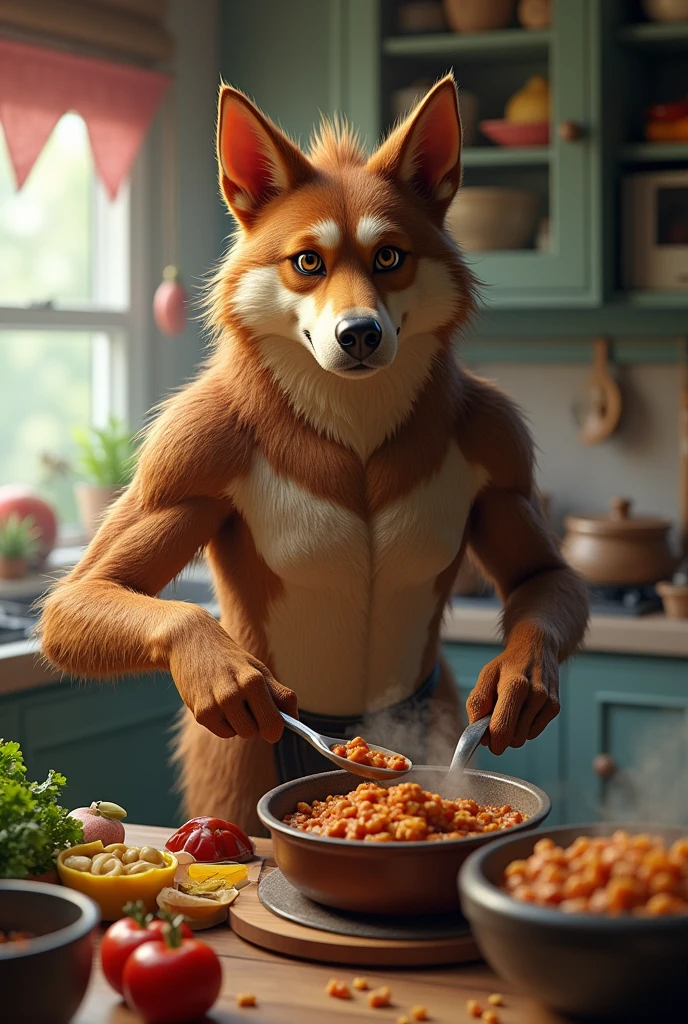 A fox is extremely handsome male alone in the backyard and having a great barbecue and a bunch of retards there in the background looking at the viewer very angry and irritated wearing an apron and those crazy things that I forgot this disgrace was made with the help of Unreal Cinematic and photorealistic Engine 9 Ultimate