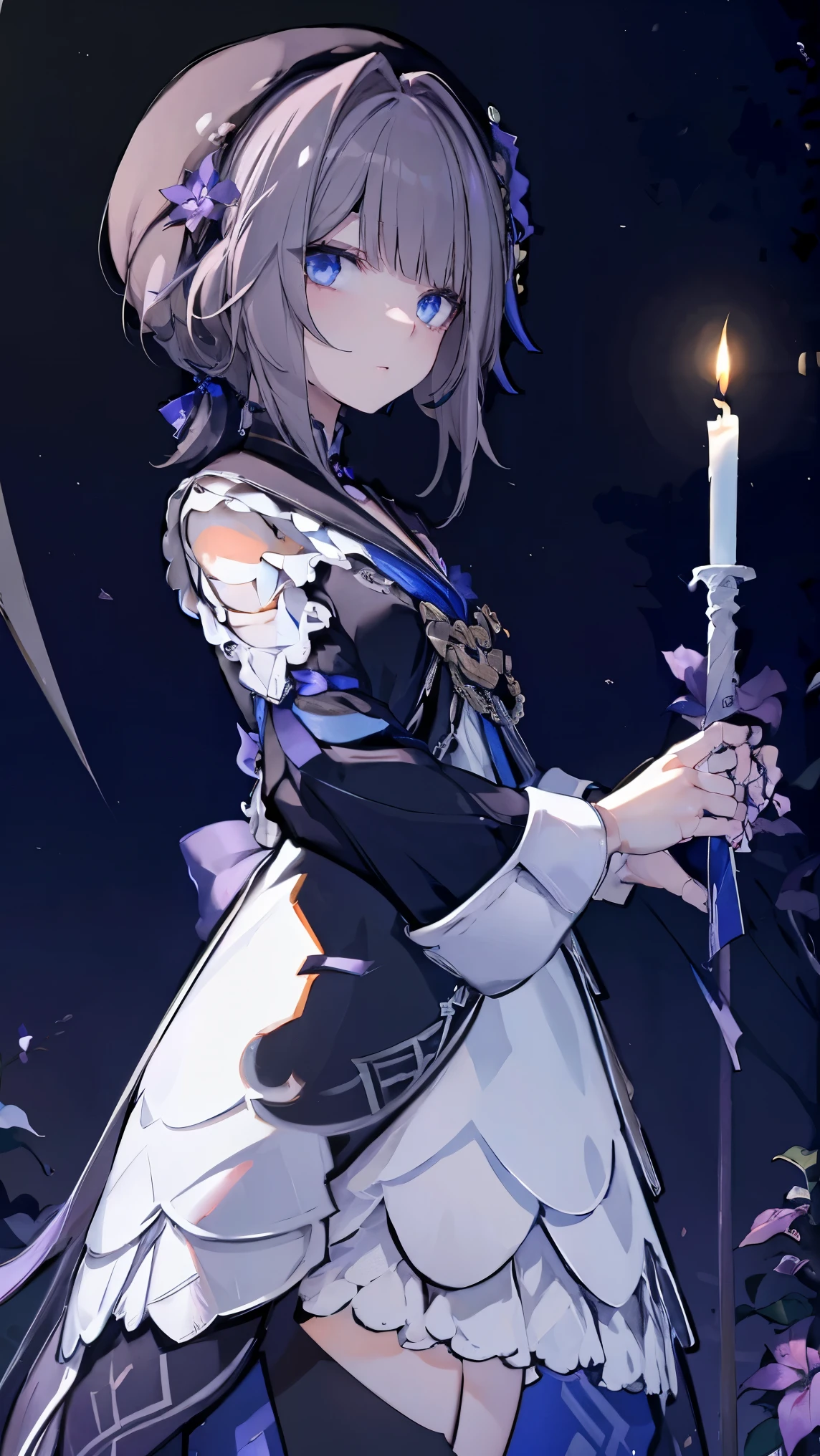  top quality, girl、 Silver Hair、(Whitening skin)、 sky blue eyes、 Very Short Hair,Short Hair, short ponytail that brings out a bicep、Petite,, sweaty、 slender,armor,knight, Dark Room, slender、candle,Mansion, boyish,naked