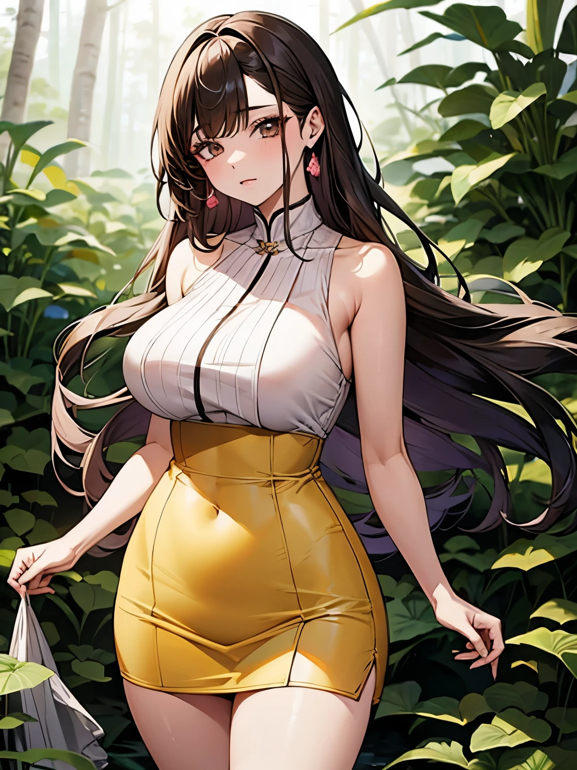 Close up shot of a woman wearing a yellow tight dress,  asian girl, Asian women posing together in long , beautiful  asian girl, an  asian woman,  asian woman,  Korean Girl, in jungle, Very beautiful Enga tiles,  asian woman,  Korean woman ,  breathtaking beauty, Tight clothing, beautiful south  Korean woman , Beautiful attractive anime woman with red waist-length hair ,  人の asian woman , Beautiful exotic 、 miniskirt、Meaty thighs、 plump body、Japanese actress face、 pink panties